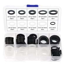 Image of 90Piece Hose Washer Kit Rubber Tap, Seal Gaskets & Silicone Washers for Hose