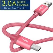 Image of MICRO USB FAST CHARGING CABLE 3.0 A QUICK CHARGE 1M 2M 3M 10CM BRAIDED CABLE