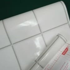 Image of SAMPLE 15cm x 15cm D C Fix Modern White Tile Vinyl Wrap Sticky Back Plastic