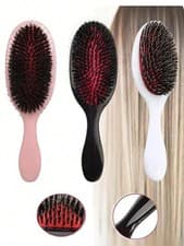 Image of Boar Bristle & Nylon Hair Brush Oval Anti-static Paddle Comb Scalp Massage ZS UK