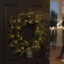 Image of Twinkle LED Wreath Warm White Sparkle Sensor 45cm Festive Christmas Lights