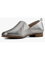 Image of Clarks Ladies Smart Shoes PURE TONE Sliver  Leather UK  3 E 