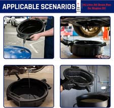 Image of OIL COOLANT & GEARBOX FUEL DRAIN PAN TRAY 16 Litre Capacity Bucket Car Motorbike