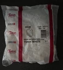 Image of Talon Snap-In Open Pipe Clip 15mm- white