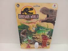 Image of Dinosaur World Playset Assorted Plastic Dinosaur Figures plus accessories. NEW