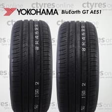 Image of 2X New 225 45 19 Yokohama BluEarth-GT AE51 96W XL *A WET GRIP (2 Tyres)