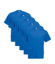 Image of Fruit of the Loom Tshirts Royal Blue Pack of 5 X-Large Size XL