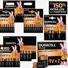 Image of NEW Duracell PLUS POWER BOOST AA, AAA, 9V Alkaline Batteries Longest Expiry UK