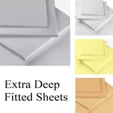 Image of 200 Thread Count Percale Extra Deep 16" Box Depth Fitted Sheets