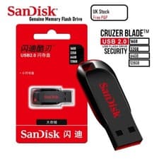 Image of SanDisk Cruzer Blade USB Memory Stick 16GB 32GB 64GB 128GB Flash Drive Storage