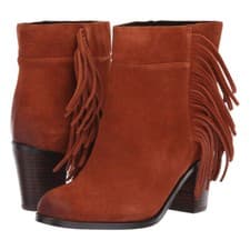 Image of NEW Kenneth Cole NY Alana Women's Ankle Boots Western Suede Size 6.5 M US Fringe