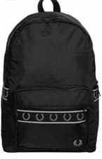 Image of Bn Fred Perry Mens Womens Unisex L5255 Contrast Tape Backpack in Black