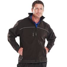 Image of Soft Shell Click Jacket Mens Breathable Windproof Waterproof Work Coat Security