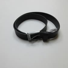 Image of Levis Mens Genuine Leather Belt Size 34 Black Silver Buckle Casual Jeans