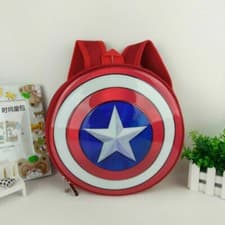 Image of Captain America Shield Backpack Marvel Avengers Superhero School Bag Kids TX