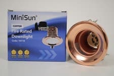 Image of MiniSun Fire Rated Downlight In Polished Copper GU10