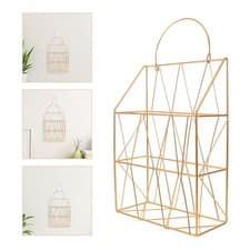Image of Magazine Storage Rack for Wall Shelf Hanging Basket Magazines Iron