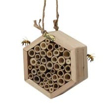 Image of WOODEN INSECT BEE BUG HOUSE NATURAL ECO-FRIENDLY WOOD INSECT HOTEL GARDEN NEST