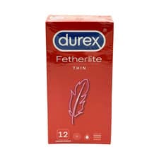 Image of Durex Fetherlite Thin Condoms 12 Pack – Ultra Thin Feel, Lubricated | Multi-Buy