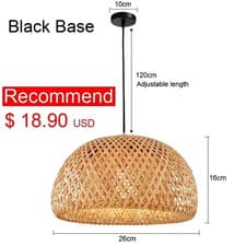 Image of Handmade Rattan Bamboo Pendant Light Shade Boho Nordic Hanging Ceiling Lampshade