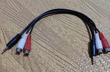 Image of 2x 3.5mm Male Jack to 2 RCA Female Plug Adapter Stereo Headphone Audio Y Cable
