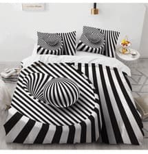 Image of Psychedelic Duvet Cover Set Stripes Bedding 14-Colorful Bedclothes Quilt Decor