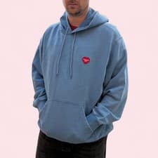 Image of Carhartt Blue Hoody Men's Size XL Retro Hoodie Hooded Sweatshirt Work Jumper