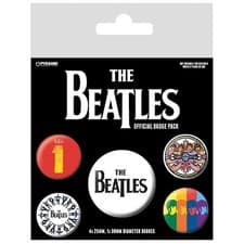 Image of The Beatles Badge Set (Pack of 5)One Size Black/White/Yellow BS3392