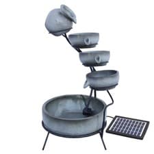 Image of Grey 4 Tier Spilling Bowls Water Feature