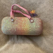 Image of Glitter Rainbow Eyeglasses Case. Unicorn Chain
