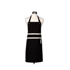 Image of Le Creuset 100% Cotton Chefs Bibbed Adult Apron Black NEW NWT