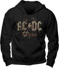 Image of Officially licensed AC/DC Rock or Bust Black Hoodie AC/DC Logo Hooded Sweatshirt