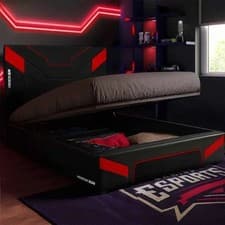 Image of X RoX Rocker Cerberus Mkii Ottoman Gaming Bed - Small Double 4ft - Carbon Black