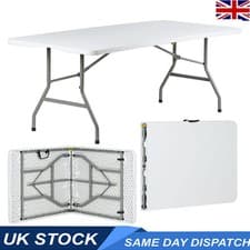 Image of Folding Table 5ft with or without Table Cloth Black or White