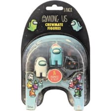 Image of Among Us WHITE-LIGHT BLUE-BLACK Crewmate Figures 3-Pack (AU2020) (Box damaged)