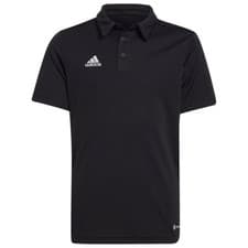 Image of adidas Entrada 22 Kids Football Polo Shirt Black Sports Teamwear Youth Top