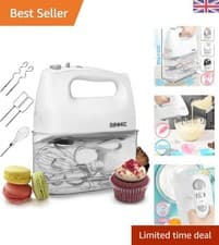 Image of Powerful 400W Hand Mixer with Detachable Attachments – White Kitchen Essential