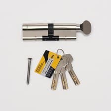 Image of Yale 45/50 (95mm) 1 Star Euro Single Profile Thumbturn Cylinder, Nickel / 3 Keys