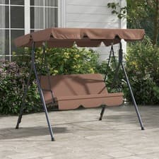 Image of 3-Seat Swing Chair Garden Swing Seat with Adjustable Canopy for Patio
