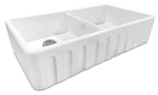 Image of Luxury Handmade Ceramic Traditional Belfast Style Kitchen Double Sink | Trawden