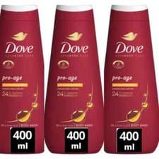 Image of Dove Pro Age Body Wash 3x400ml Mature Skin Moisturising Shower Gel