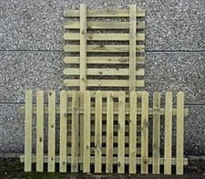 Image of Picket Garden Fence Panels 2 x 1.8m (6ft) Long hand built using treated wood