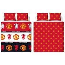 Image of MANCHESTER UNITED FC Official Double Duvet Cover Set, Double, Multicoloured 
