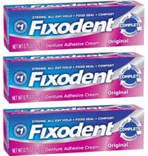 Image of Fixodent Original Denture Adhesive Cream 0.75oz (21g) - Pack of 3