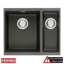 Image of Franke Sirius 1.5 Bowl Black Tectonite Undermount Kitchen Sink SID160 BLK GRADED