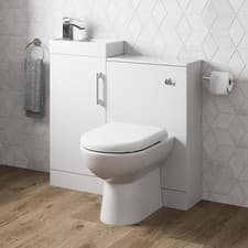 Image of Bathroom Basin Sink Vanity Toilet Concealed Cistern Unit White Grey Charcoal