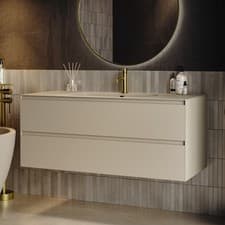 Image of 1200mm Beige Wall Hung Vanity Unit with Basin - Como COMOB1200