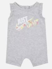 Image of Nike Baby Romper Suit With Swoosh in Grey - Size 0-3 Months