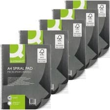 Image of A4 Spiral Soft Cover Notebook Ruled with Margin 160 Pages Pack of 5