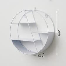Image of Wire Wall Shelf Storage Rack Display Metal Hexagon Round Wall Floating Shelf